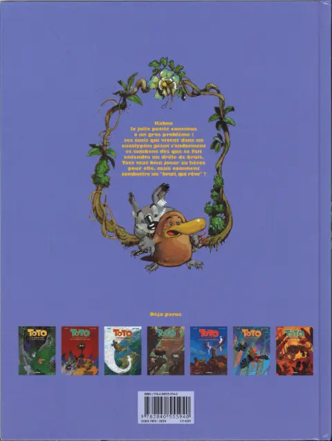 Verso de l'album Toto l'ornithorynque Tome 4 Toto l'ornithorynque et le bruit qui rêve