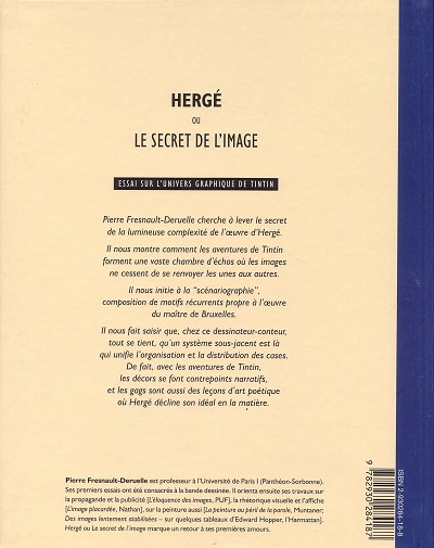 Verso de l'album Hergé ou le secret de l'image