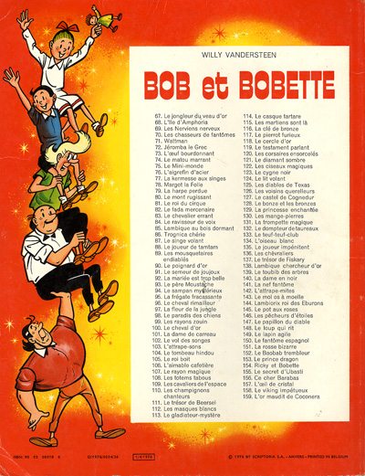 Verso de l'album Bob et Bobette Tome 159 L'Or maudit de Coconera