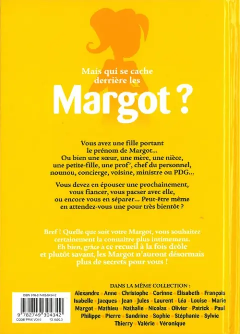 Verso de l'album L'Encyclopédie des prénoms en BD Tome 30 Margot