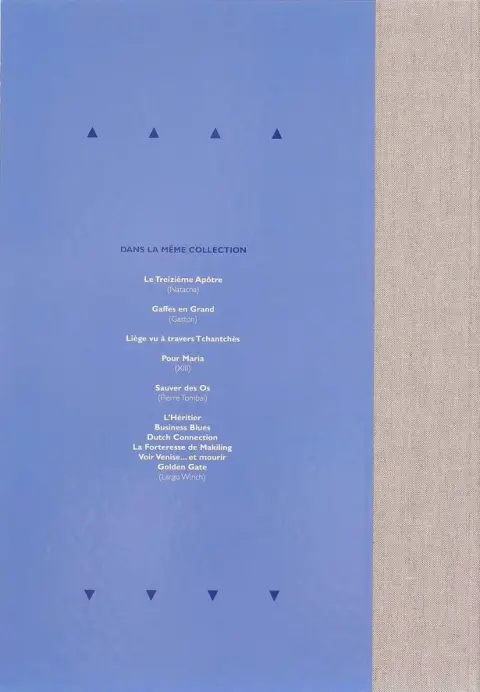 Verso de l'album Largo Winch Le prix de l'argent / La loi du dollar