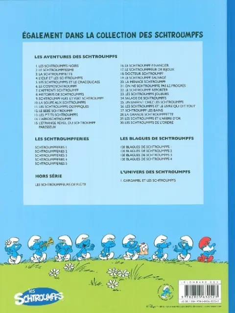 Verso de l'album Les Schtroumpfs Tome 30 Les Schtroumpfs de l'ordre