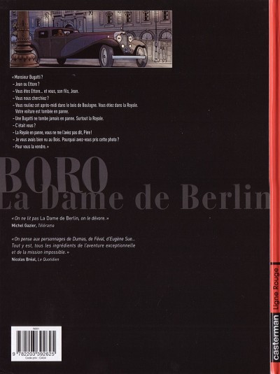 Verso de l'album Les Aventures de Boro, reporter photographe Tome 1 La Dame de Berlin