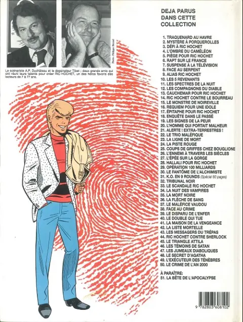 Verso de l'album Ric Hochet Tome 48 Le secret d'Agatha