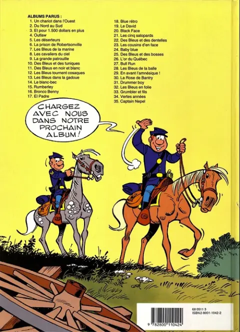 Verso de l'album Les Tuniques Bleues Tome 21 Les cinq salopards