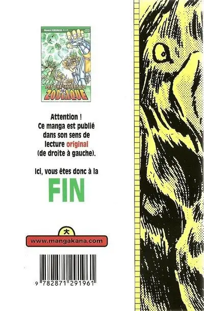 Verso de l'album Saint Seiya - Les Chevaliers du Zodiaque 15 Le Sanctuaire sous-marin et les Sept Piliers