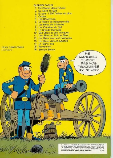 Verso de l'album Les Tuniques Bleues Tome 17 El padre