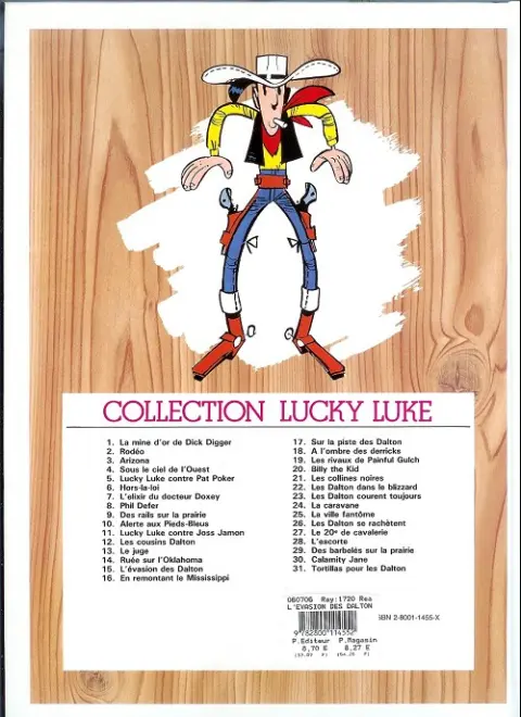Verso de l'album Lucky Luke Tome 15 L'évasion des Dalton