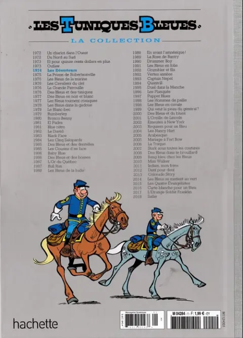 Verso de l'album Les Tuniques Bleues La Collection (Hachette) Tome 1 Les déserteurs
