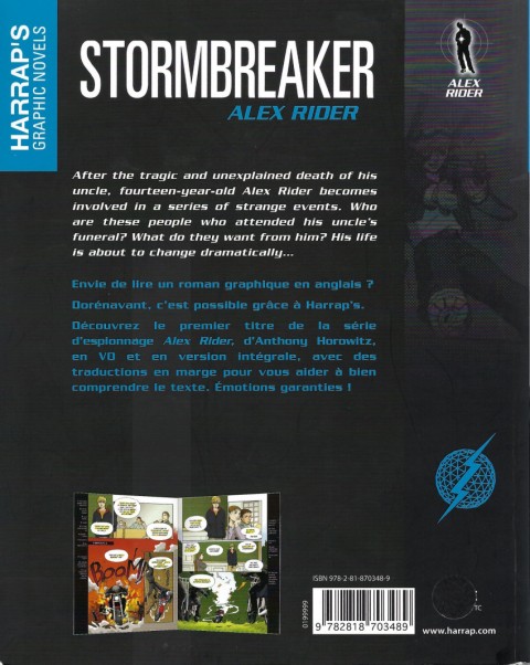 Verso de l'album Alex Rider Tome 1 Stormbreaker