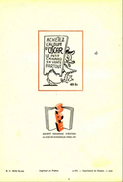 Verso de l'album Bibi Fricotin 1e Série - Societé Parisienne d'Edition Tome 6 Bibi fricotin détective