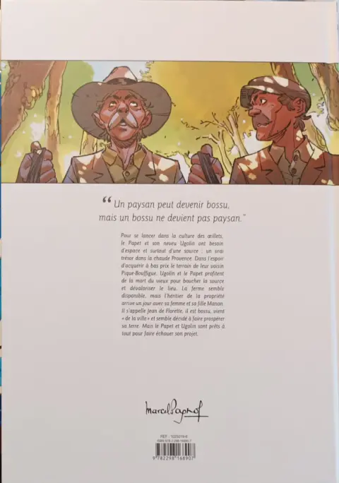 Verso de l'album Jean de Florette Première partie