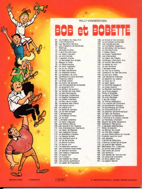 Verso de l'album Bob et Bobette Tome 187 Le pigeon éploré