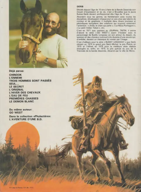 Verso de l'album Buddy Longway Tome 7 L'hiver des chevaux