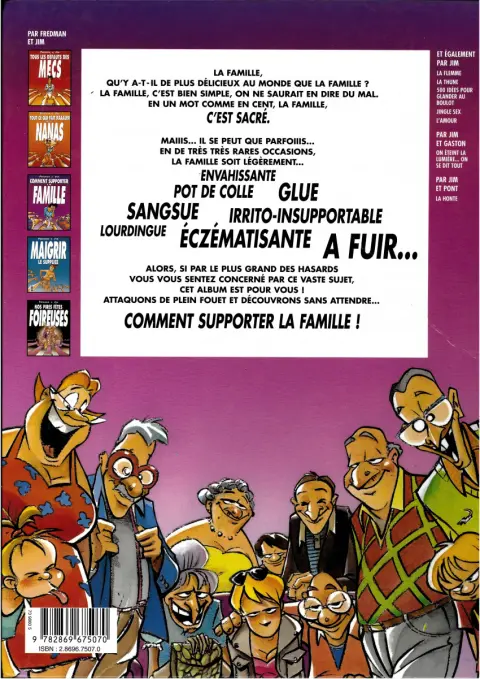 Verso de l'album Jim et ses copains Tome 4 Comment supporter la famille