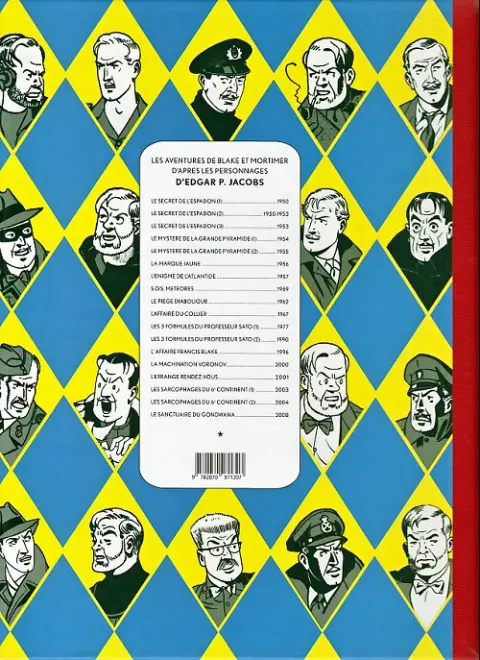 Verso de l'album Blake et Mortimer Tome 11 Les 3 formules du professeur Sato - Tome I