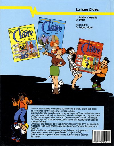 Verso de l'album Claire Tome 2 Dédé