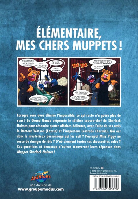 Verso de l'album BD Disney Tome 19 Muppet - Sherlock Holmes