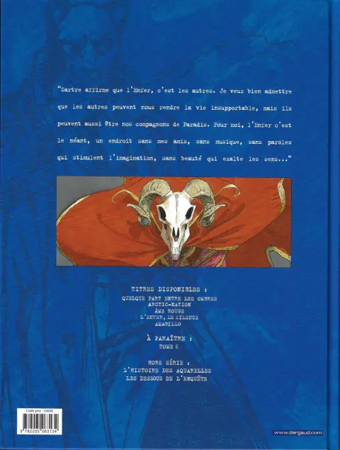 Verso de l'album Blacksad Tome 4 L'Enfer, le silence