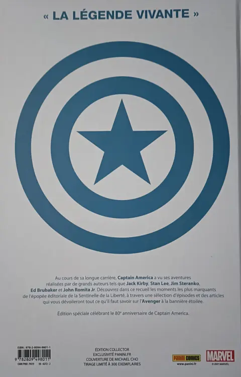 Verso de l'album Je suis Captain America