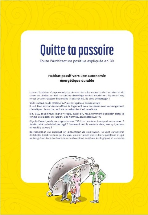 Verso de l'album Quitte ta passoire Toute l'architecture positive expliquée en BD