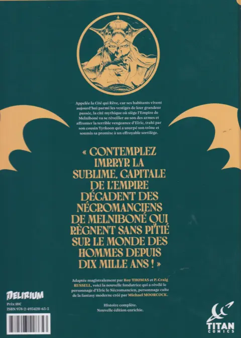 Verso de l'album Elric 3 La cité qui rêve