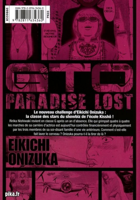 Verso de l'album GTO - Paradise Lost 6