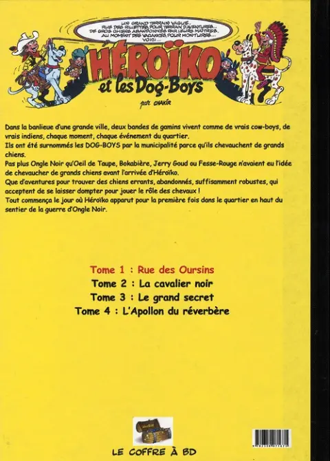 Verso de l'album Héroïko et les Dog-Boys Tome 1 Rue des Oursins