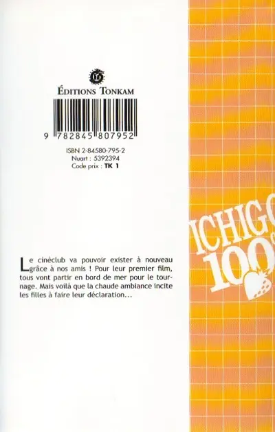Verso de l'album Ichigo 100% 4 Embrasse-Moi