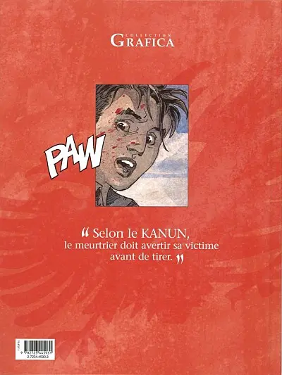 Verso de l'album La Loi du Kanun Tome 1 Dette de sang