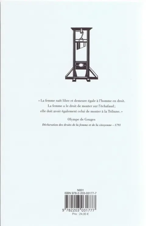 Verso de l'album Olympe de Gouges