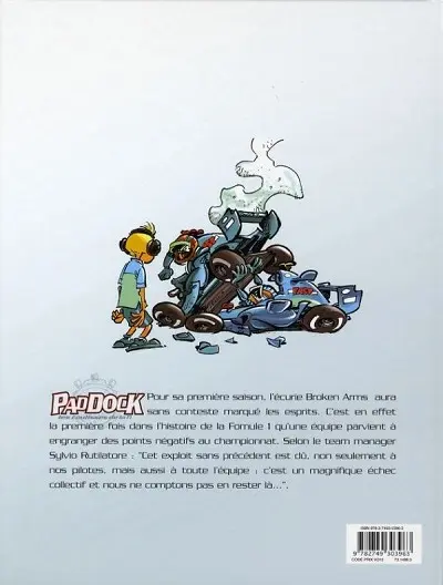 Verso de l'album Paddock - Les coulisses de la F1 Tome 1