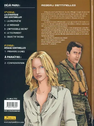 Verso de l'album Réseau sentinelles Tome 1 Premiers signes