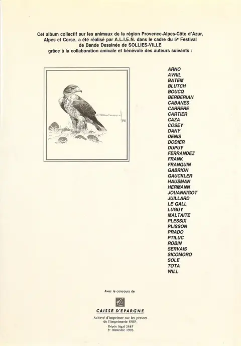 Verso de l'album Animaux sous bulles
