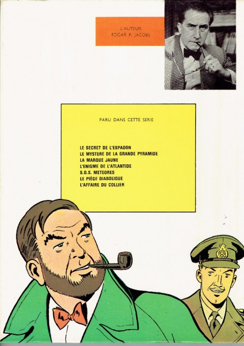 Verso de l'album Blake et Mortimer Tome 1 Le Secret de l'Espadon - Tome I - La Poursuite fantastique