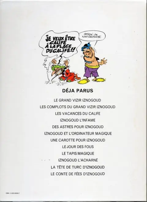 Verso de l'album Iznogoud Tome 10 Iznogoud, l'acharné