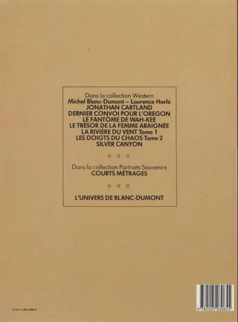 Verso de l'album Jonathan Cartland Tome 1