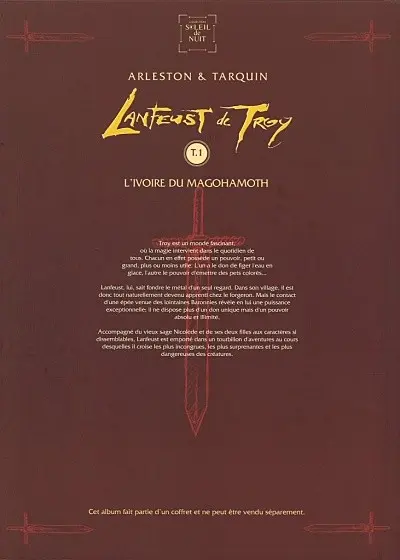 Verso de l'album Lanfeust de Troy Tome 1 L'ivoire du Magohamoth