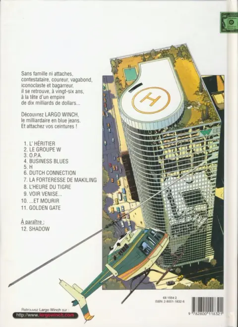 Verso de l'album Largo Winch Tome 2 Le groupe w