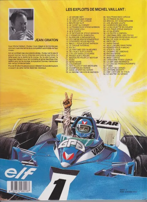 Verso de l'album Michel Vaillant Tome 3 Le circuit de la peur