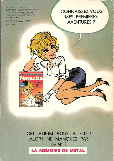 Verso de l'album Natacha Tome 2 Natacha et le Maharadjah