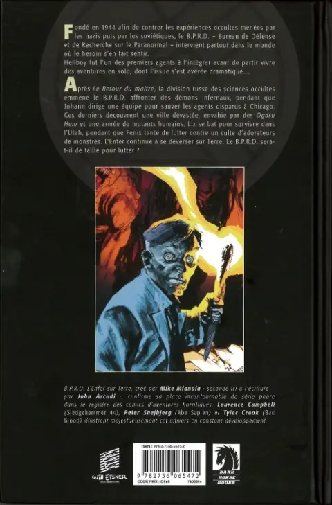 Verso de l'album B.P.R.D. - L'Enfer sur Terre Tome 4 Le Lac de feu
