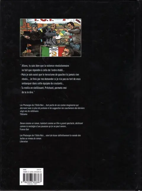 Verso de l'album Les Phalanges de l'ordre noir
