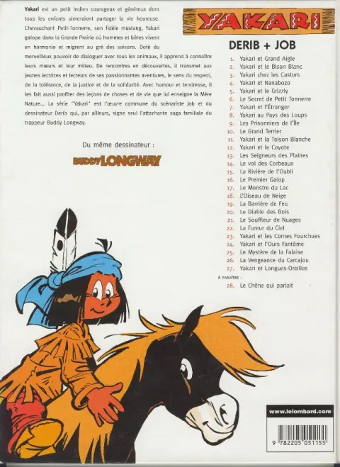 Verso de l'album Yakari Tome 1 Yakari et Grand Aigle
