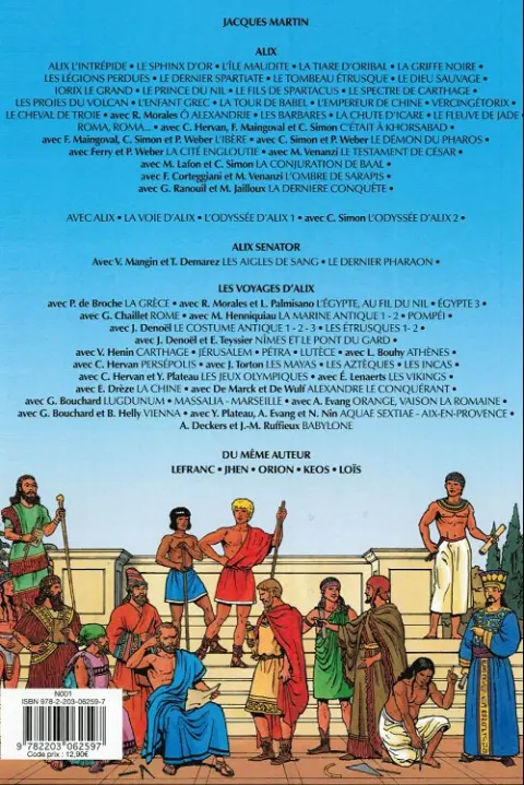 Verso de l'album Les Voyages d'Alix L'Égypte - Karnak, Louxor et la vallée des Rois