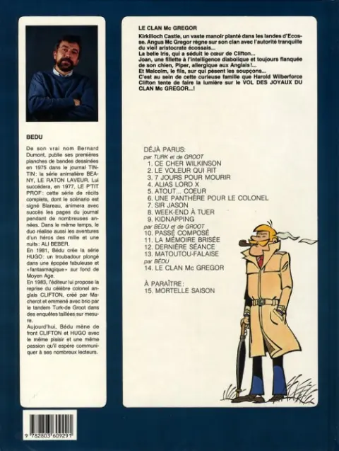 Verso de l'album Clifton Tome 14 Le clan Mc Gregor