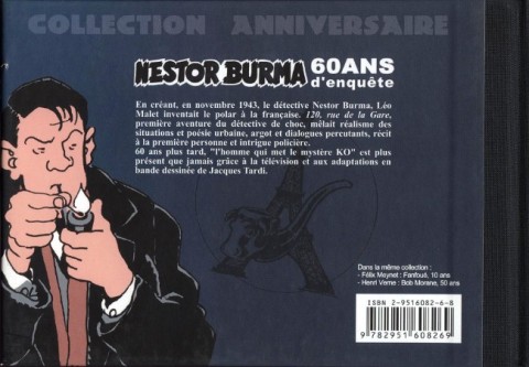 Verso de l'album Nestor Burma Nestor Burma 60 ans d'enquête