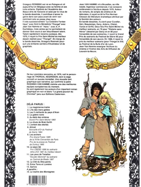 Verso de l'album Thorgal Tome 14 Aaricia