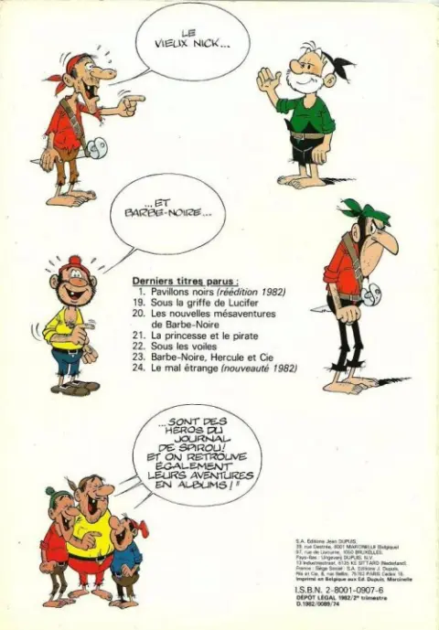 Verso de l'album Le Vieux Nick et Barbe-Noire Tome 24 Le mal étrange