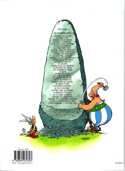 Verso de l'album Astérix Tome 34 L'Anniversaire d'Astérix & Obélix - Le livre d'Or